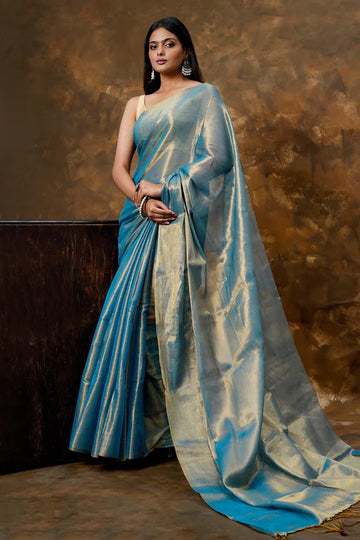 Trishika Blue Tissue Saree